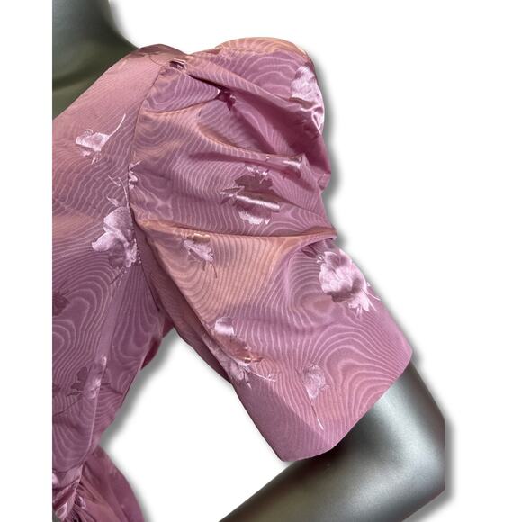 Vintage 1980s Dusty Rose Pink Mullet High Low Dress Medium - Picture 3 of 5